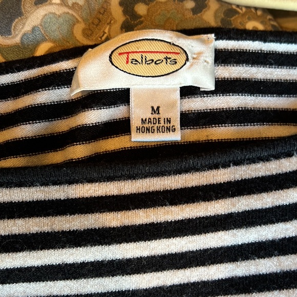 Talbots B&W Stripe Sweater - Picture 3 of 3